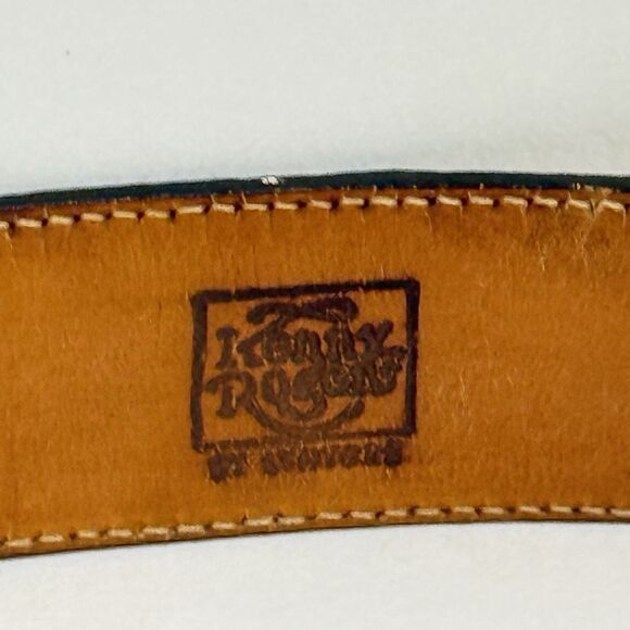 Vintage Western Tooled Leather Belt German Silver Horse Buckle Brown Size 34 - Picture 15 of 16